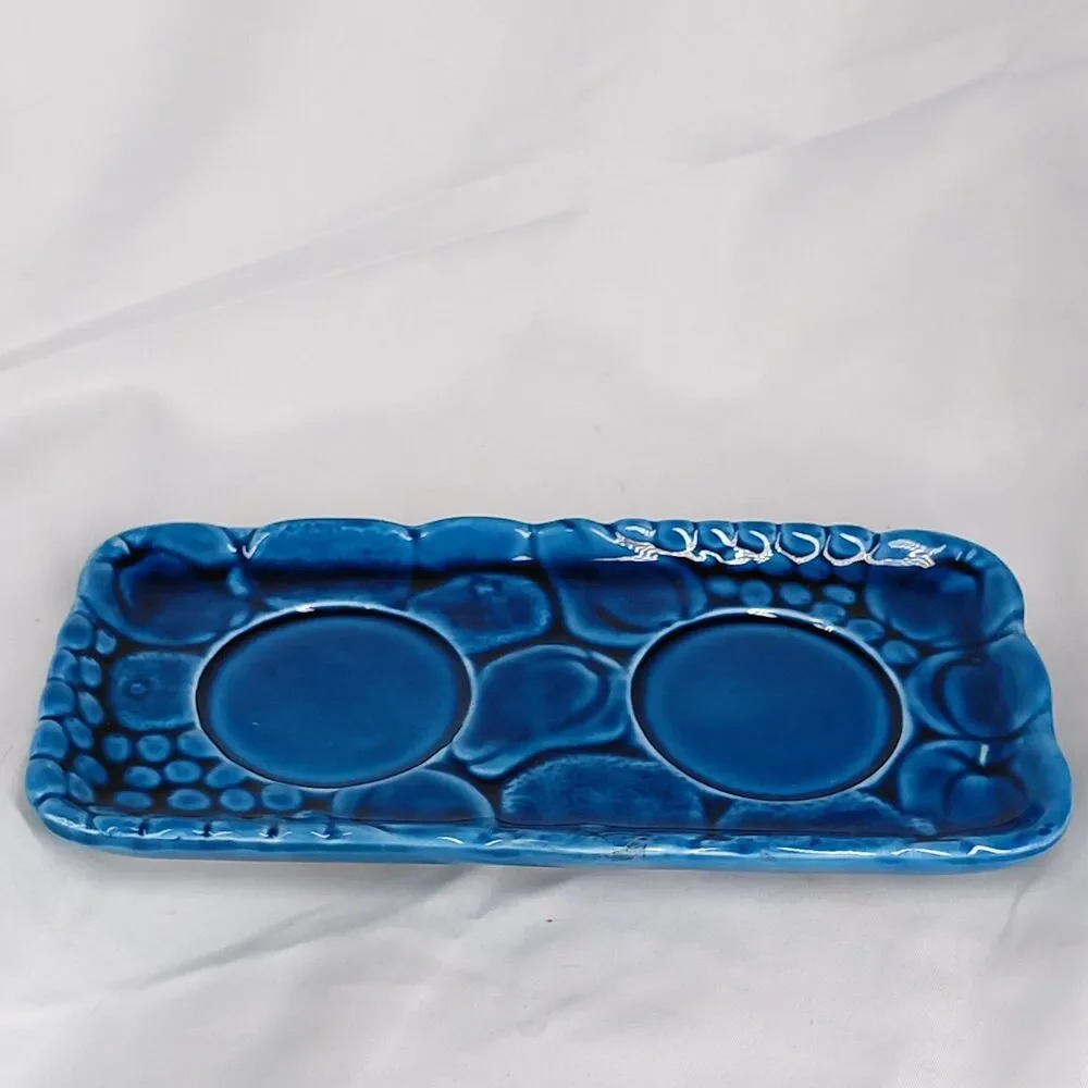 Vintage Inarco Mood Japan Blue Butter Dish Lid